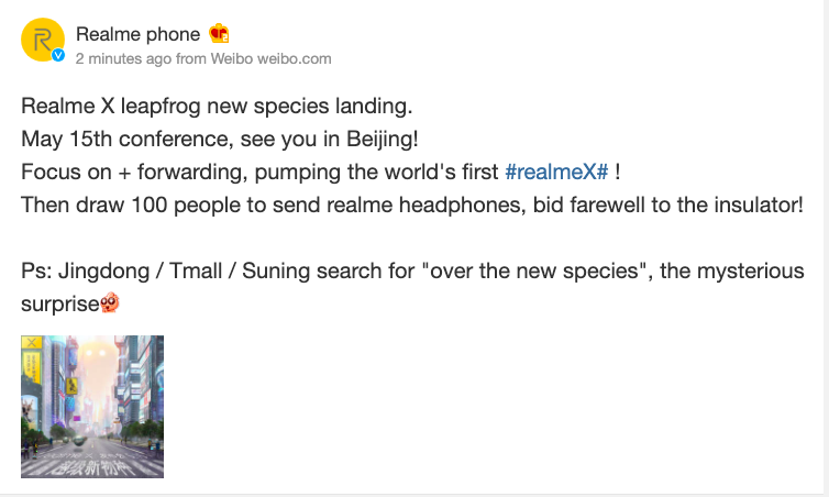 Realme X launch date