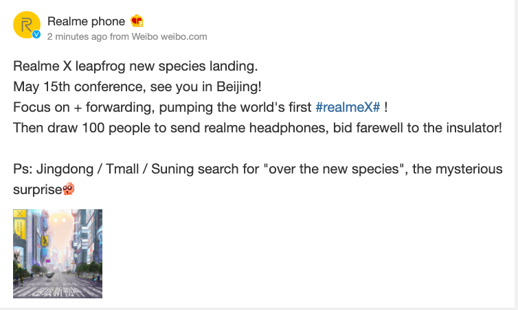Realme X launch date