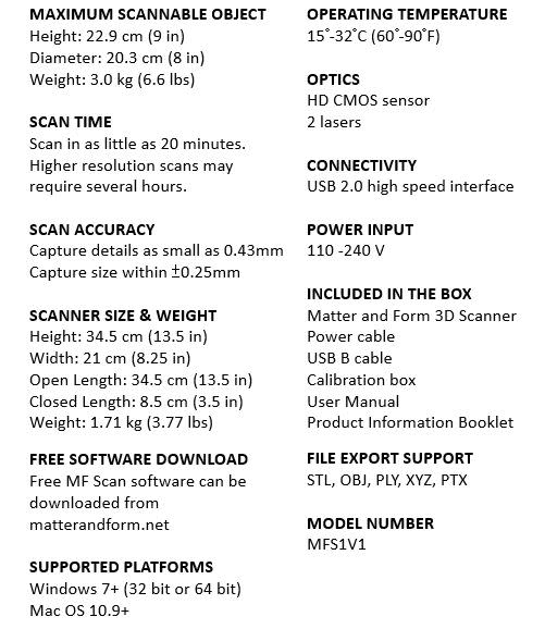 the matter and form 3d scanner indiegogo matter and form 3d scanner