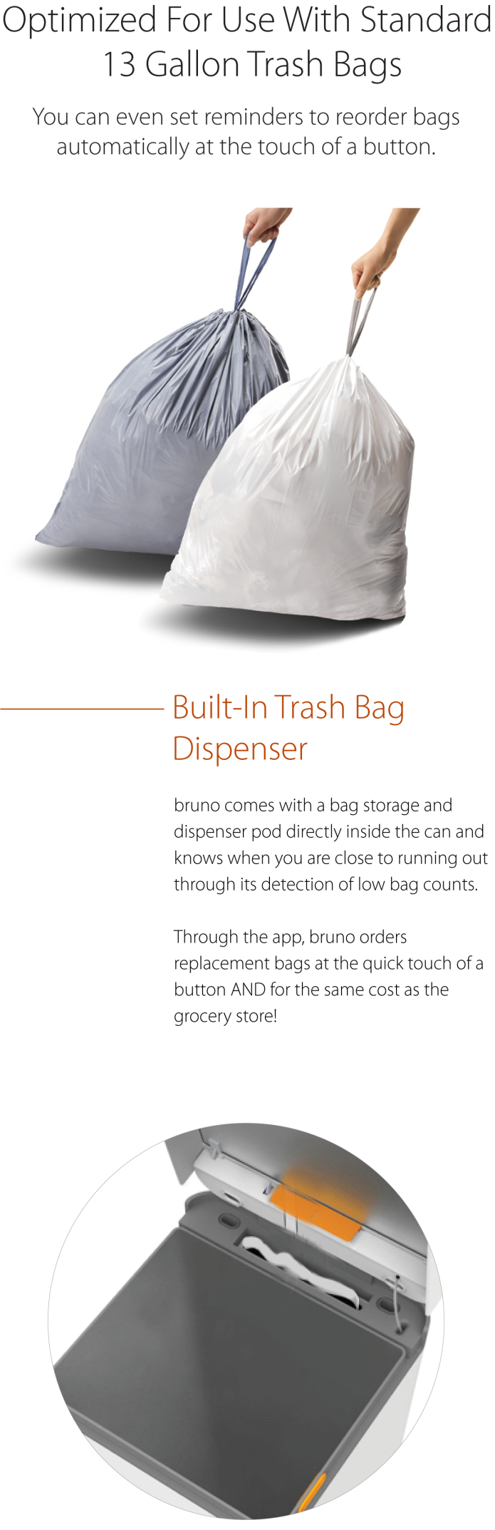 Bruno 'Smart' Trash Can With BuiltIn Vacuum. Indiegogo