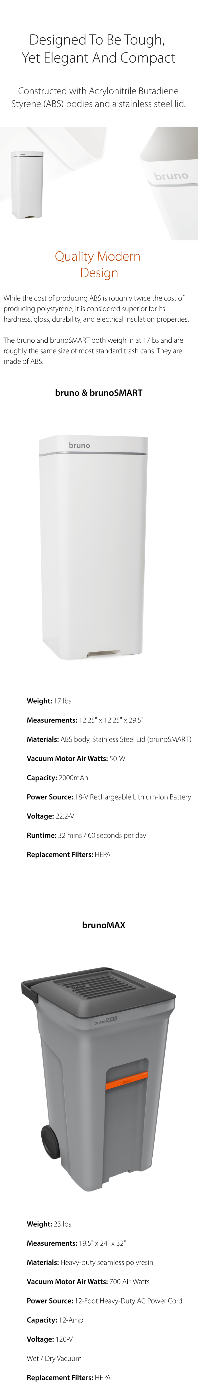 Bruno 'Smart' Trash Can With BuiltIn Vacuum. Indiegogo