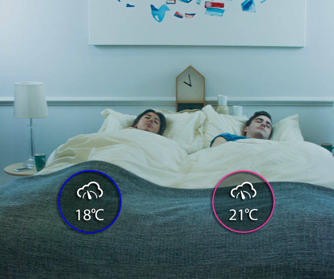 Independent temperature control for each side of the bed.