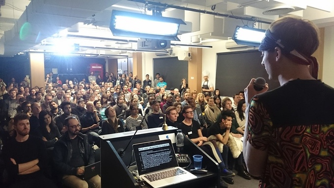 Me speaking at Google Campus, London, April 2016