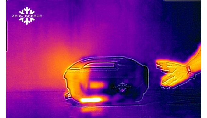We used thermometer to make a quick test to check out Zero-Breeze's working temperature during normal fans and cooling fans. The above video captures the temperature of a prototype compressor, whose provide cooling air at 47.4 F(outlet air).