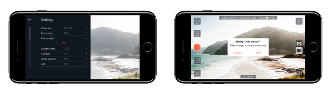 Adjust settings and save your own presets.