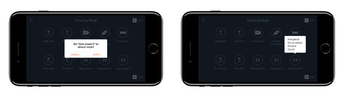 Organize, set default shooting mode, and configure the camera to suit your workflow.