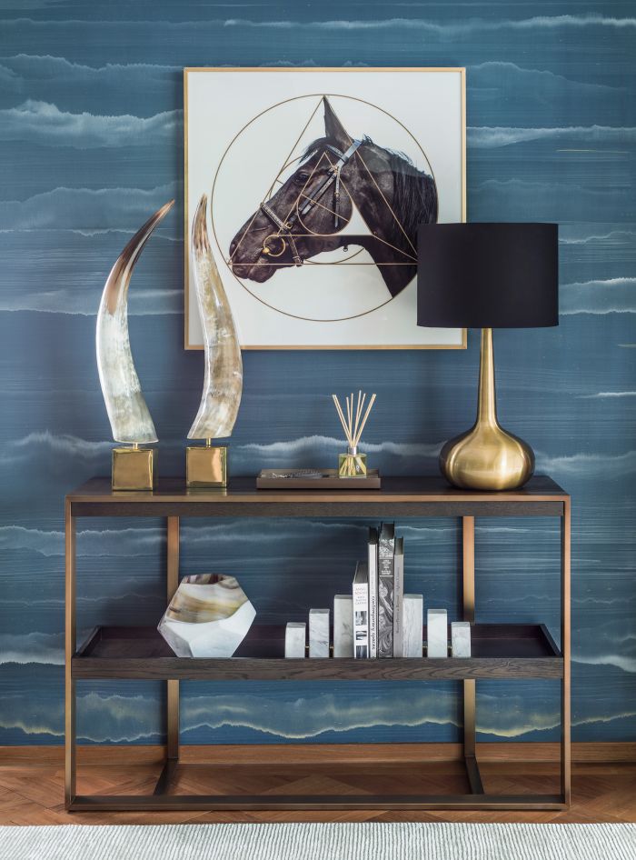 Kennedy console with bookshelves