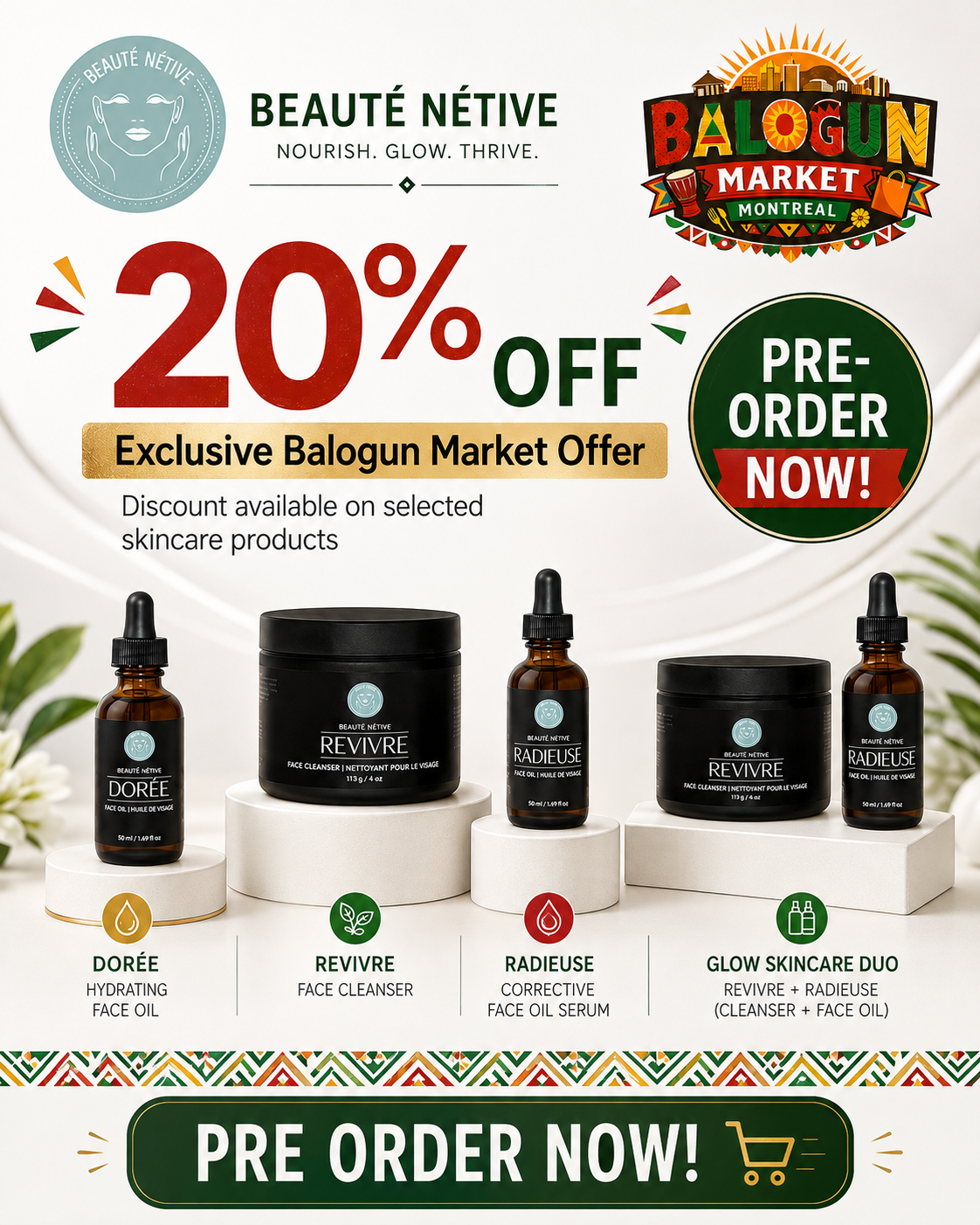 Pre-Order Beauté Nétive Skincare at Balogun Market and Save 20%
