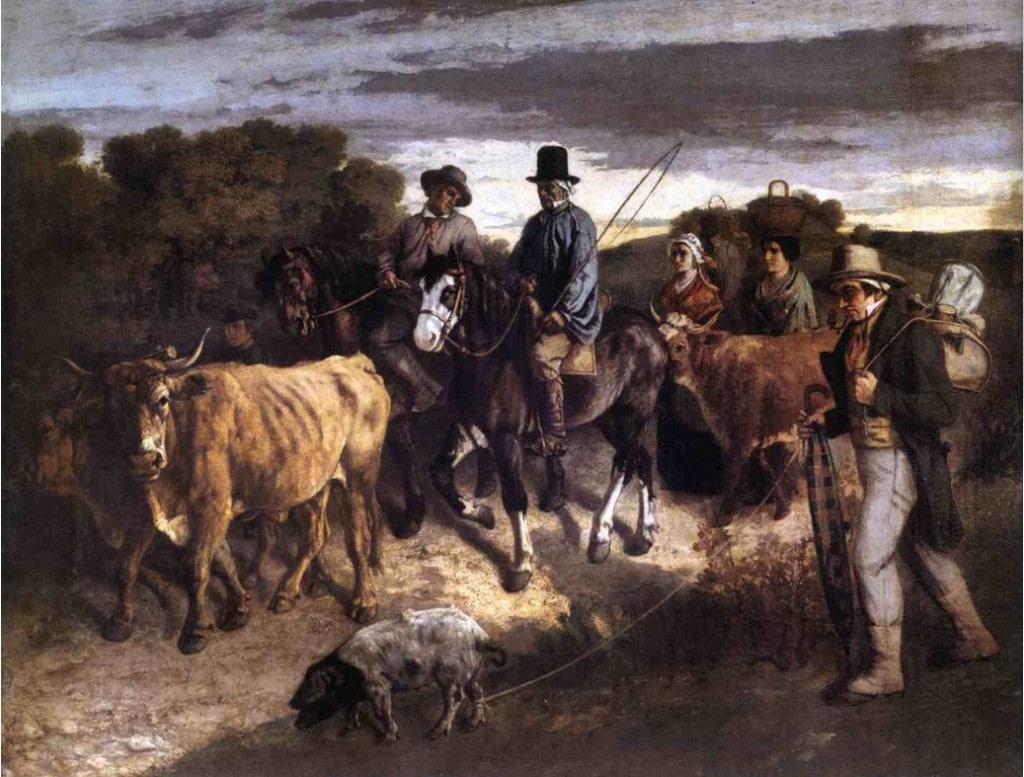 Farmers of Flagey on the Return From the Market (1850) by Gustave Courbet | Source: bestarts.org 