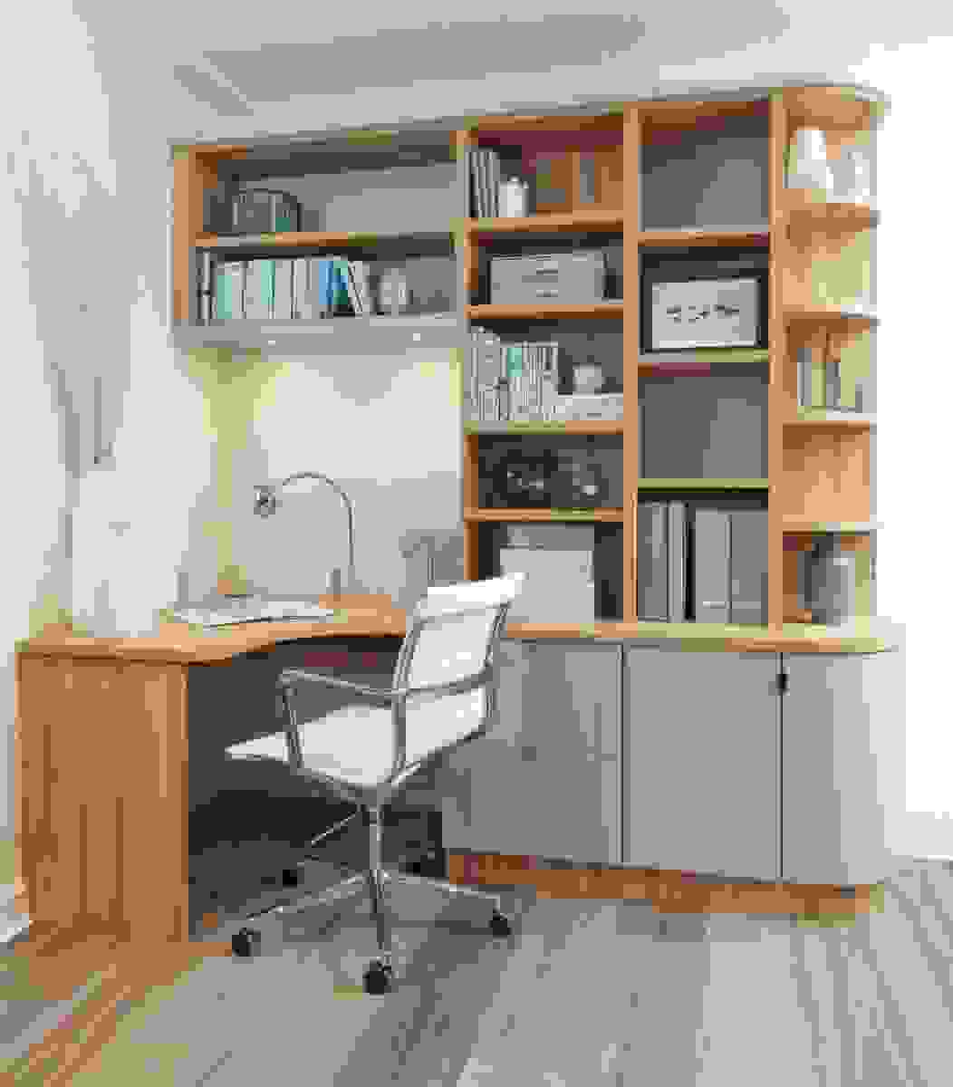 Customized desk and shelving | Source: nevillejohnson.co.uk