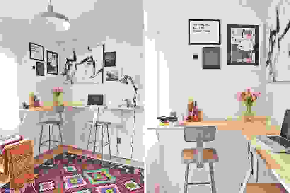 Bar height table for stand workstation | Source: abeautifulmess.com