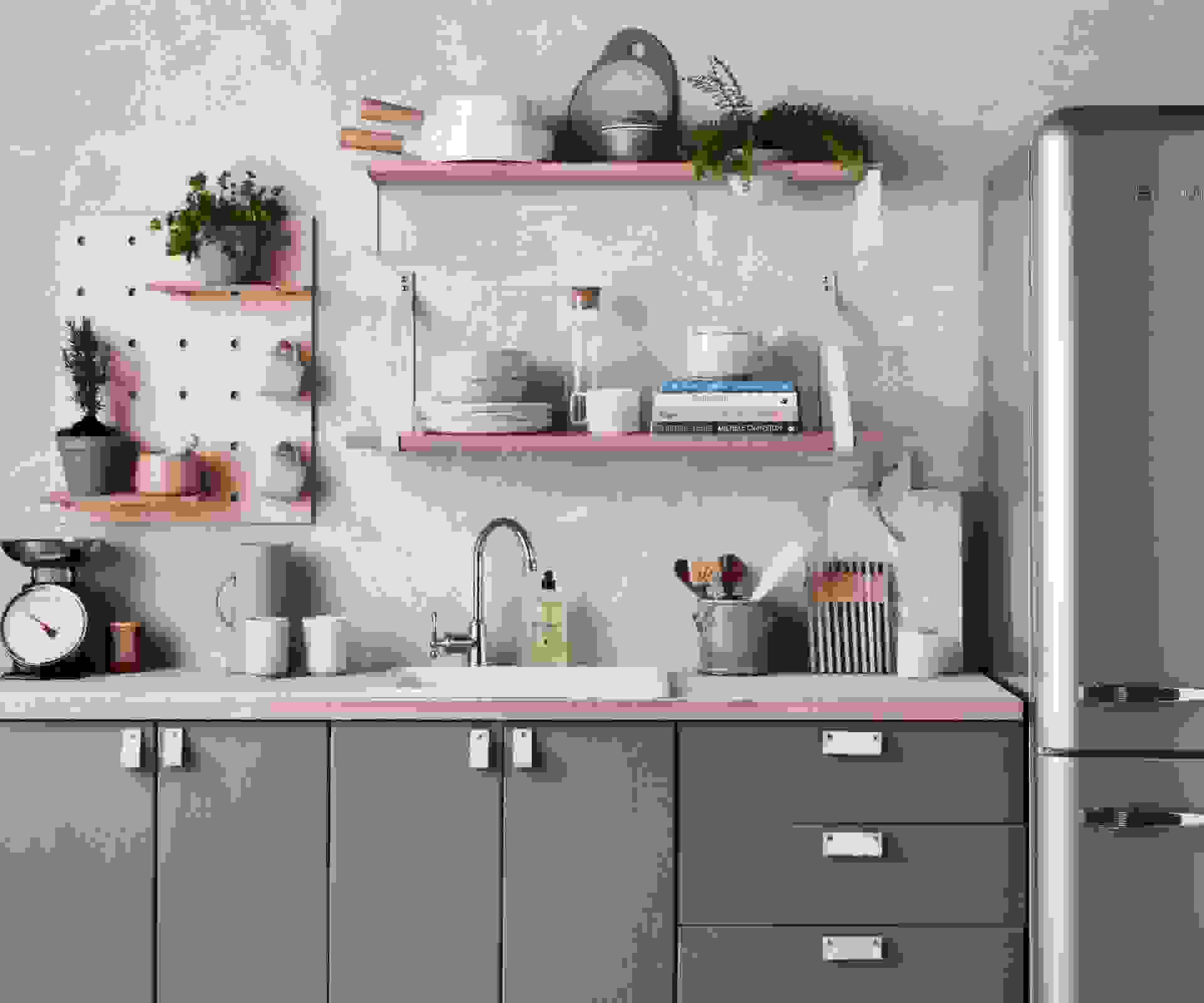 Floating shelves for kitchen | Source: homestolove.co.nz