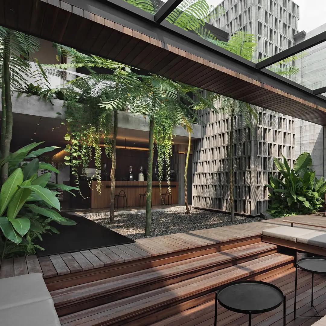 minimalist brizze block or roster beton minimalisinstallation on facade