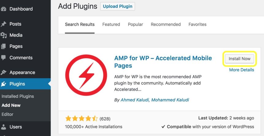 screenshot-halaman-plugin-AMP-for-WP-Accelerated-Mobile-Pages-WordPress
