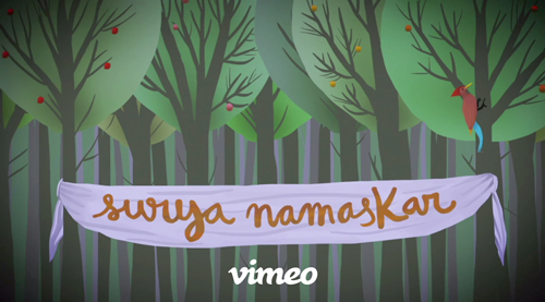 Surya Namaskar Vimeo video by Elena Nogués still image of woodpecker in a forest