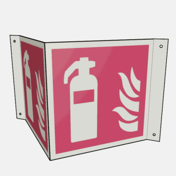 Brannslukker plog-skilt
