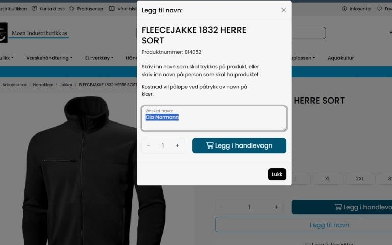 Påtrykk navn på klær