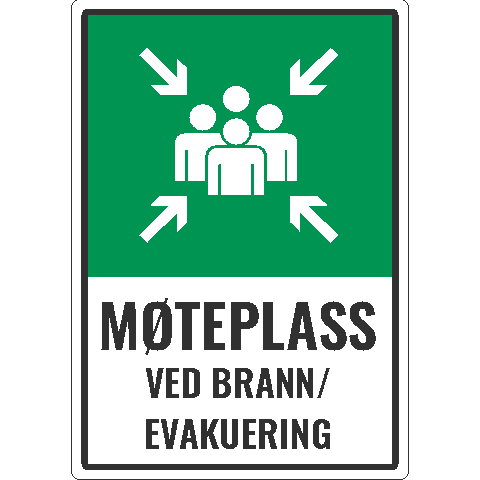 Møteplasskilt, reflekterende aluminium, for vegg