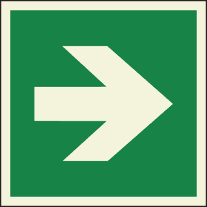 Escape direction, arrow (90°), PET-XL