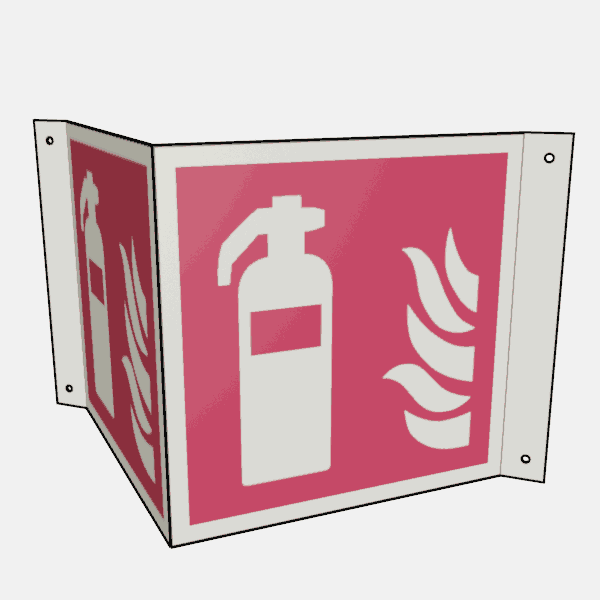 Brannslukker plog-skilt