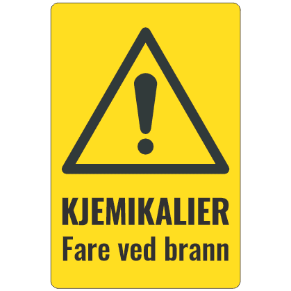 Kjemikalier fare ved brann 20x30 cm