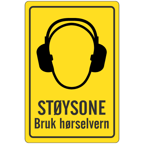 STØYSONE Bruk hørselvern 20x30 cm, PET-plast