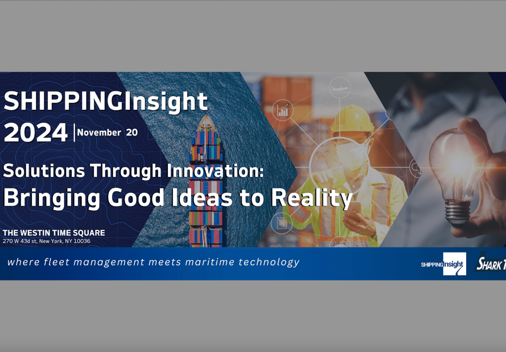 Cover photo for Join us for New York Maritime Week & Shipping Insight´s Shark Tank