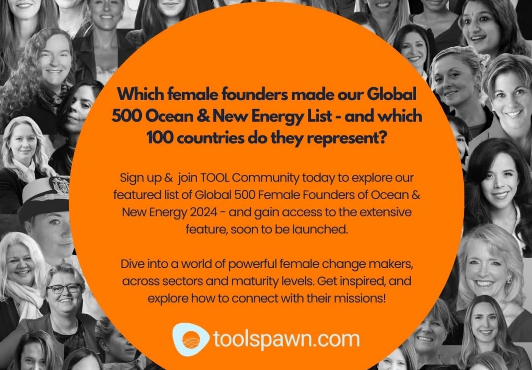 Cover photo for TOOL Global 500: Female Founders of Ocean & New Energy!