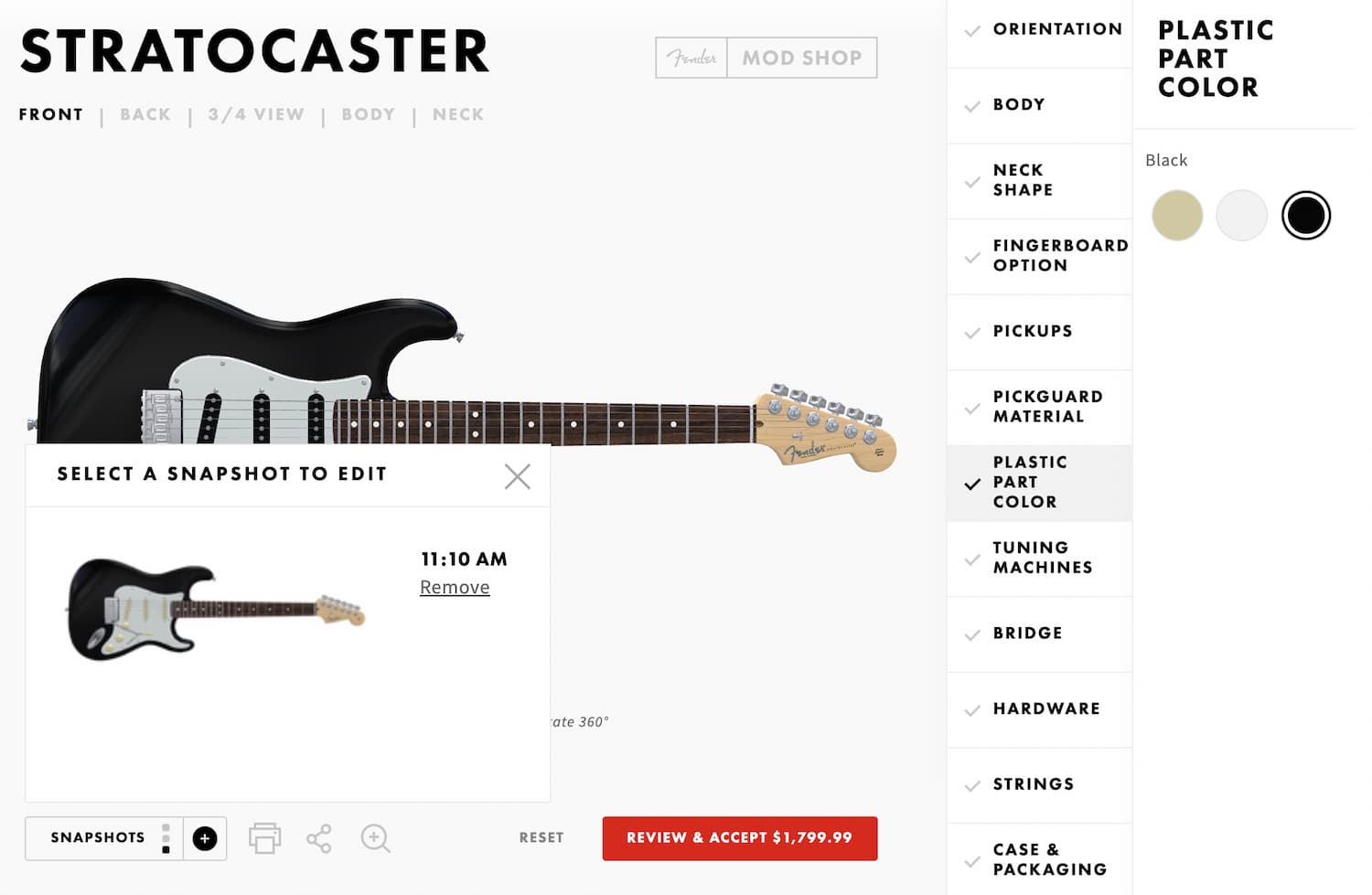 A screenshot of https://www.fender.com/