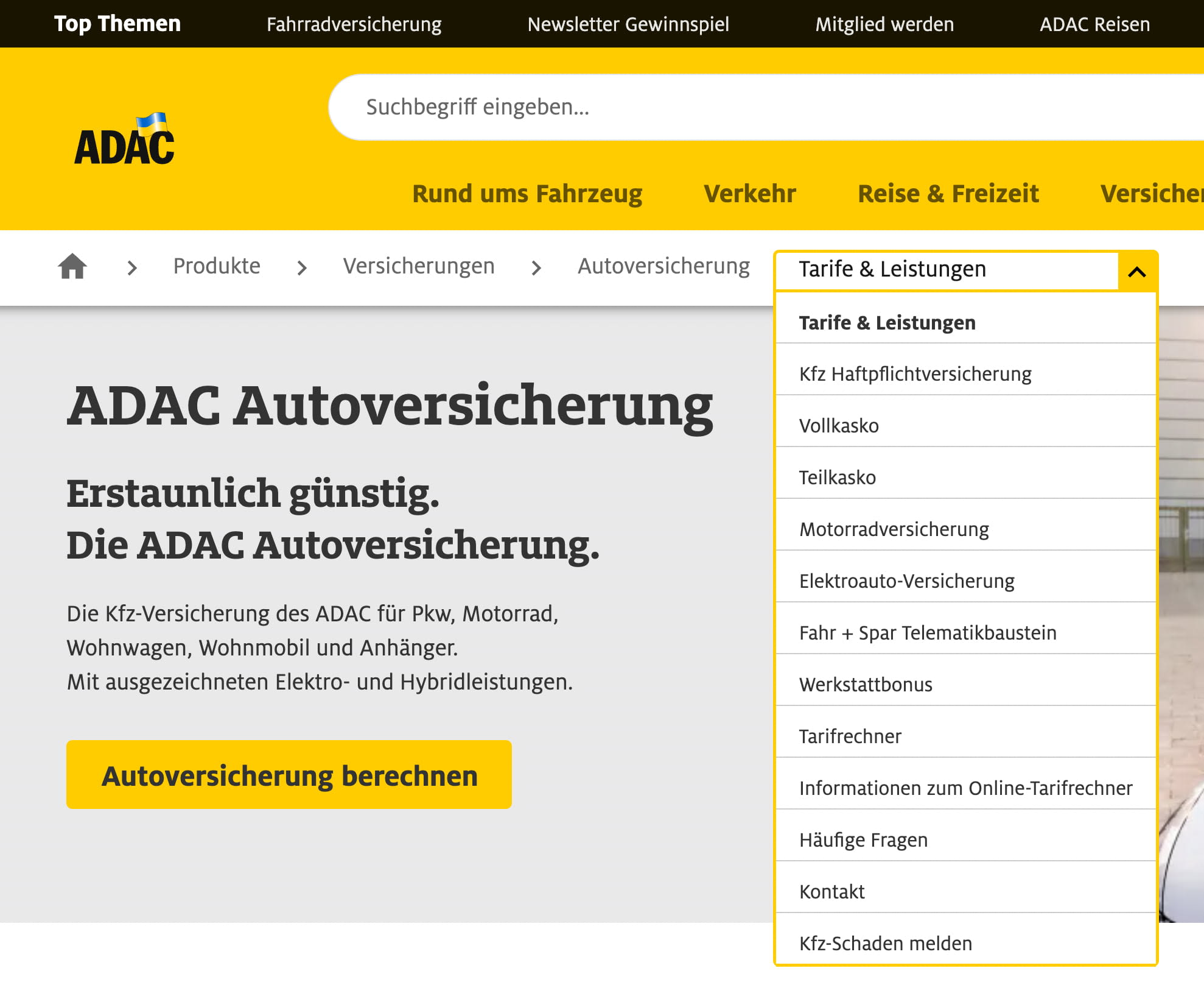 A screenshot of an ADAC's Breadcrumbs