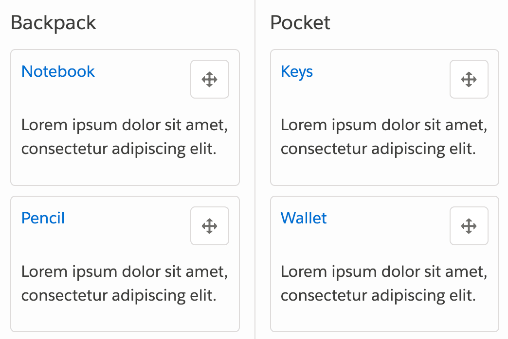 Keyboard users need to be able to focus on handle icons and receive screen reader messages about the changes they are about to make, implemented with ARIA live regions.