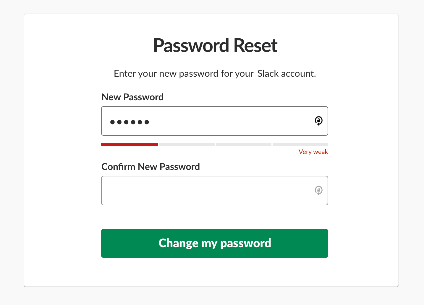 Password strength meter.