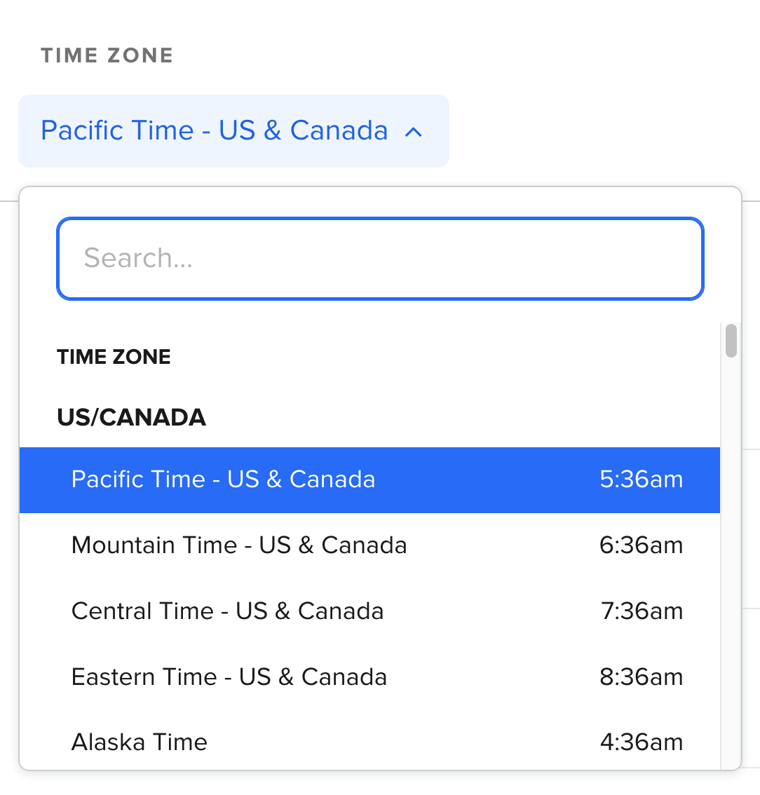 No UTC/GMT times are displayed on Calendly.