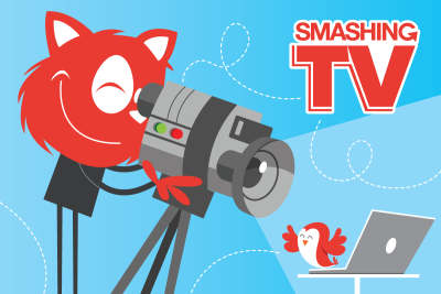 Smashing TV illustration with Topple the Cat holding a video camera