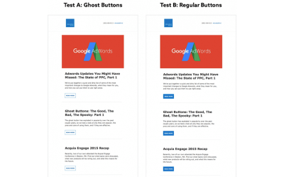 Elevated Third tested a set of ghost buttons against solid buttons in its email newsletter.