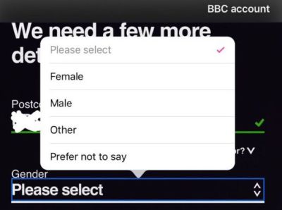 gender options