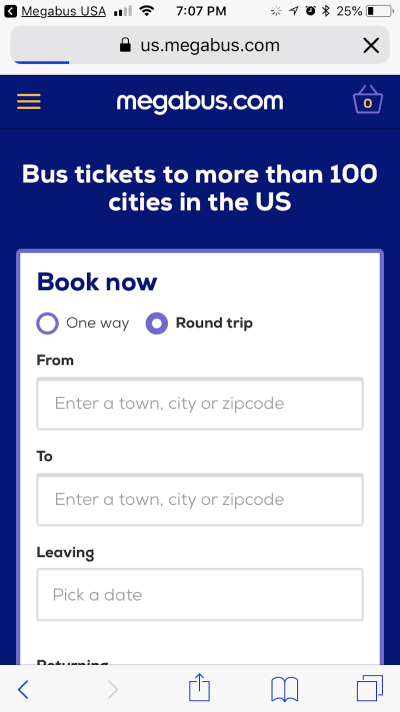 Megabus tickets