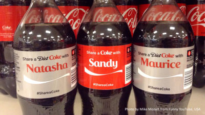 For Coke’s Share a Coke campaign they printed the names of many different people on their bottles.