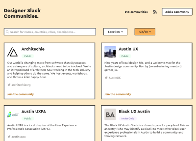Designer Slack Communities