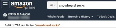 Amazon search snowboard socks