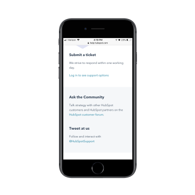 Hubspot support options