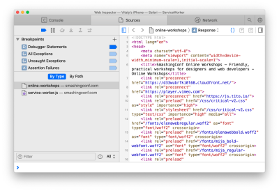 Debugging a mobile web page with Safari Inspector