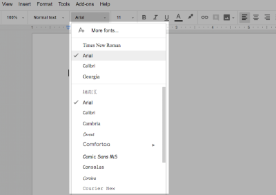 Typefaces in Office 365