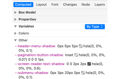 Computed CSS variables