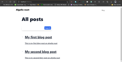 Screenshot of Blog page listing all articles