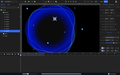 Using ellipses with a gradient fill to create glowing sparkles