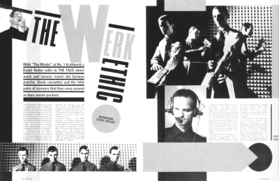 The Werk Ethic. The Face 1982. Art direction by Neville Brody. This spread is reminiscent of Constructivism in the arrangement of images and text.