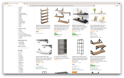 Shelves that can be bought on the Amazon market