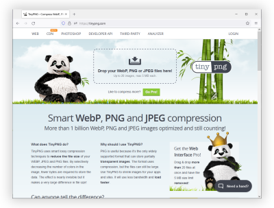 A screenshot of TinyPNG website