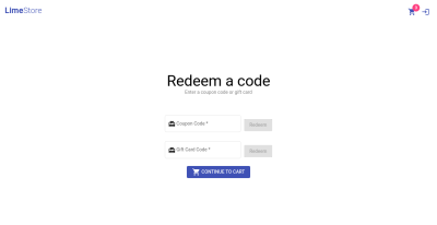 Screenshot of codes page